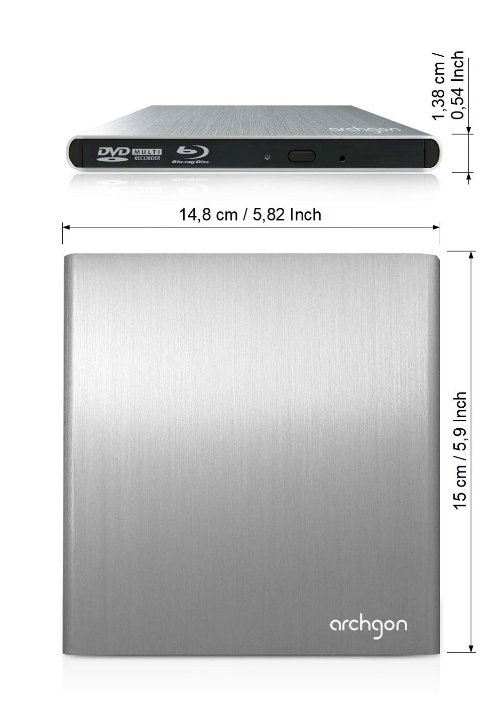 SEA TECH 4000 GB Externes USB-Blu-ray-Laufwerk aus Aluminium (SuperDrive) für Apple MacBook Air, Pro, iMac