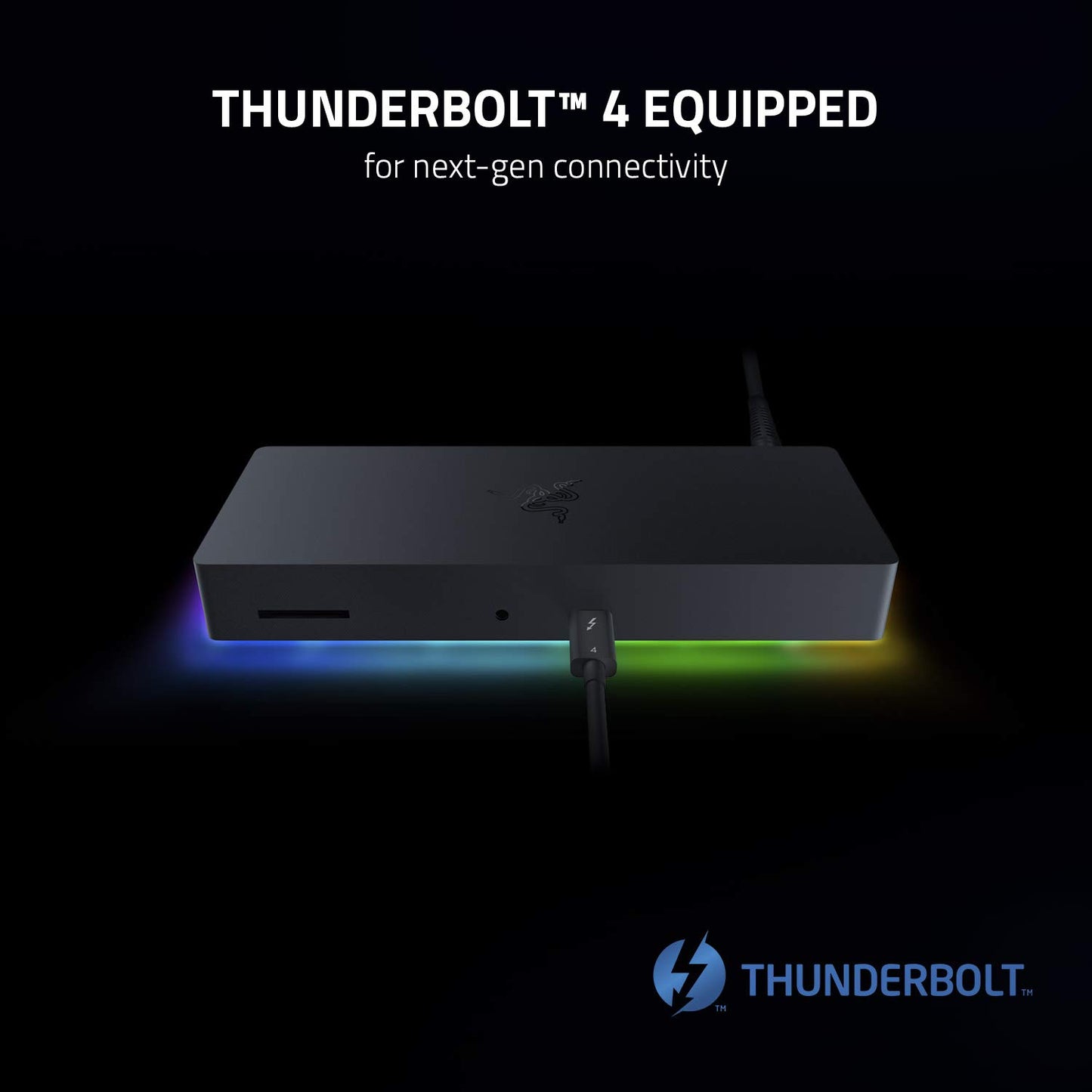Razer Thunderbolt 4 Dock: 10 Anschlüsse in 1 – Dual-4K- oder Single-8K-Videoausgang – USB-A- und USB-C-Hub, 2,5-GbE-Thunderbolt-3-Anschluss, kompatibel mit Mac und PC – Thunderbolt-4-zertifiziert – Passthrough-Ladefunktion – Chroma