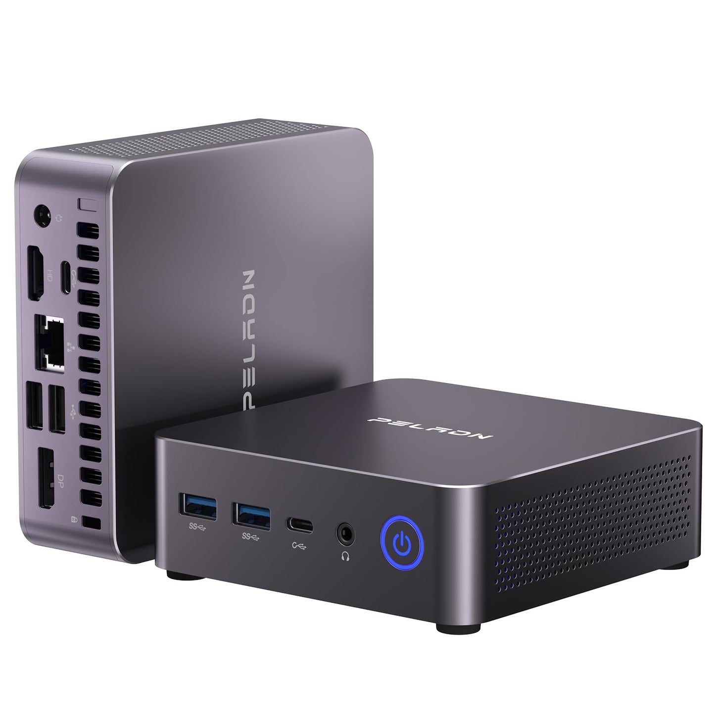 PELADN Mini-PC Gaming, Ryzen 7 7735U (8 Kerne/16 Threads, bis zu 4,75 GHz), 32 GB DDR5/1 TB NVMe SSD, Dual-USB Typ-C/DP/HDD, Mini-Desktop-Computer, Wi-Fi 6, 4K/60 Hz, Vierfach-Display, USB 3.2/BT 5.2