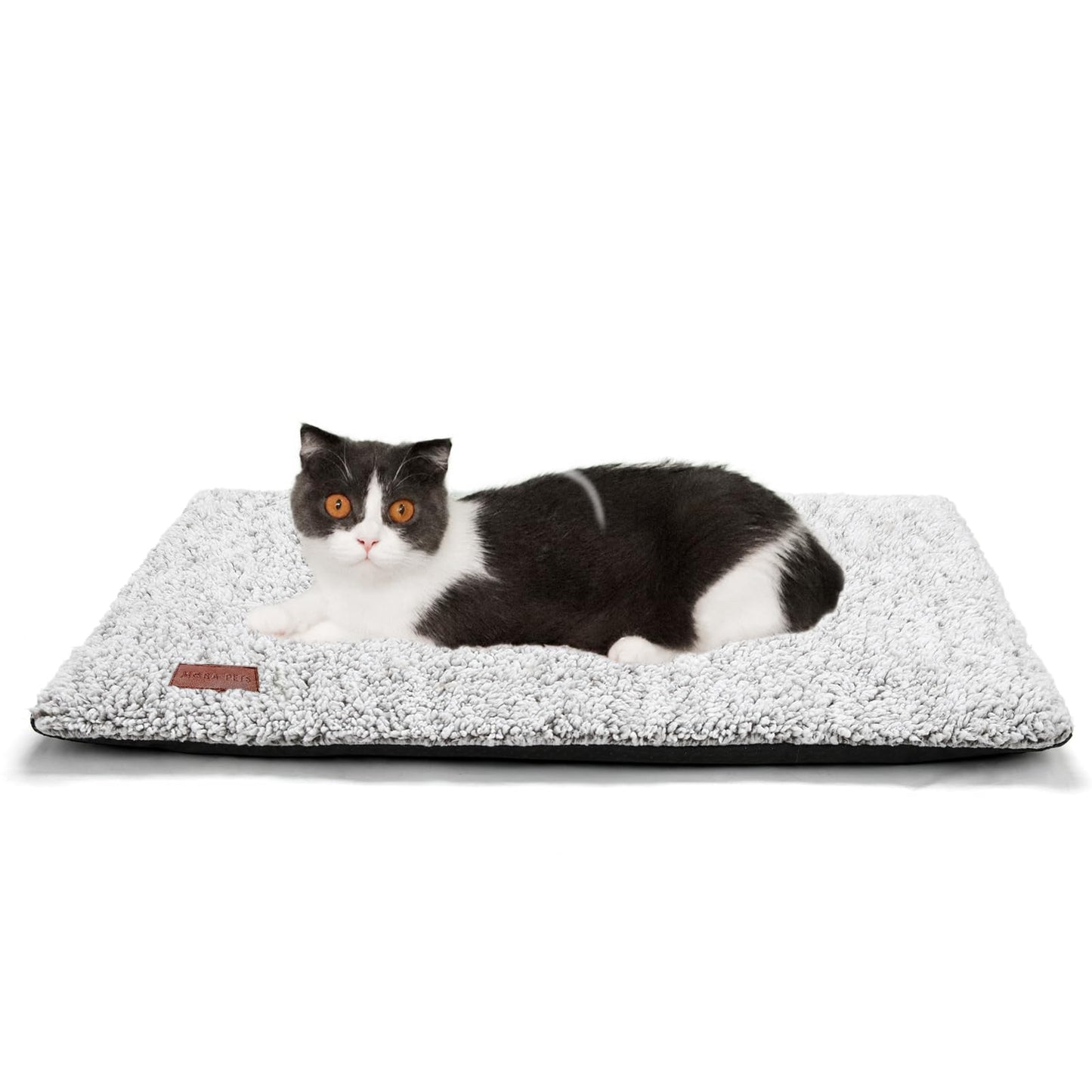 Selbstwärmendes Katzenbett/Hundematte (61 x 46 cm), extra warm, für drinnen und draußen, mit abnehmbarem Bezug, rutschfester Unterseite, waschbar, nicht elektrisch 