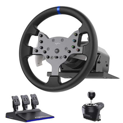 PXN Force Feedback PC-Rennlenkrad, abnehmbares 270/900 Grad V99 Lenkradsimulator mit Pedalen und Schalthebel für Windows-PC, PS4, Xbox One und Xbox Series X/S