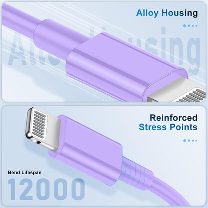 3 Pack Apple MFi Certified Charger Cable 6ft, Lightning to USB Cable Cord 6 Foot, 2.4A Fast Charging,Apple Phone Long Chargers for iPhone 13/12/11/11Pro/11Max/ X/XS/XR/XS Max/8/7/6