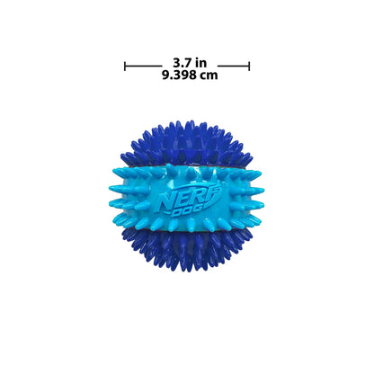 Nerf Dog 3,7 Zoll TPR 3-teiliger Quietschball mit Spikes – Dunkelblau/Hellblau