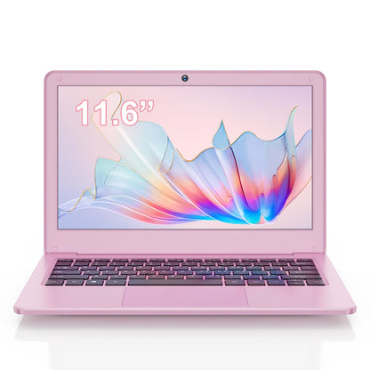 PONKLOIE Laptop-Computer, Windows 11 Pro für Business &amp; Studenten, 8 GB RAM, 256 GB ROM, 11,6", N4000 Prozessor, 6 Anschlüsse, HDMI, Bluetooth 5 &amp; Wi-Fi 5, Leichtes Mini-Notebook für Büro &amp; Studium (Pink)