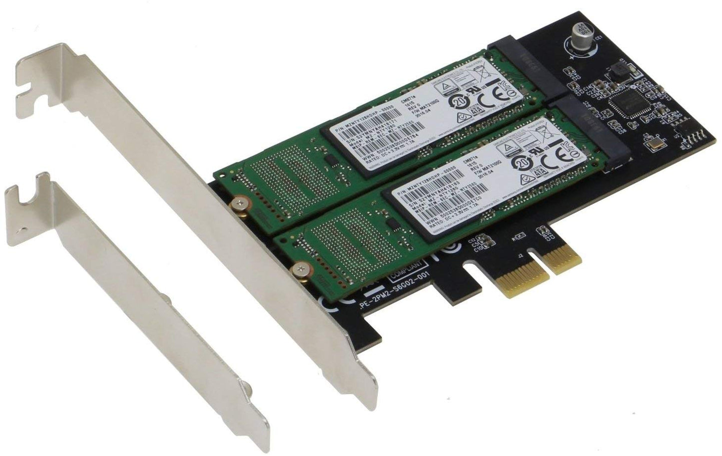 Sedna - PCI Express Dual M2 (Key B SATA 6G) SSD-Adapter mit Low-Profile-Halterung (SSD nicht im Lieferumfang enthalten)