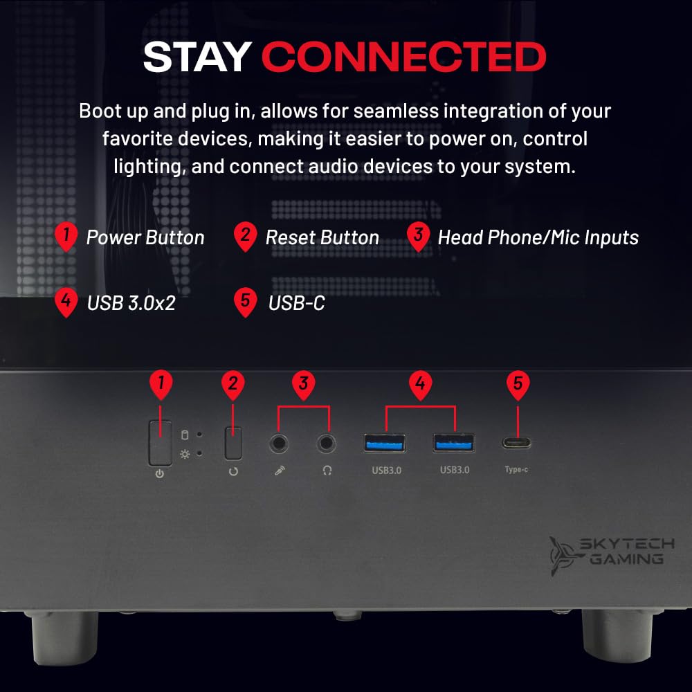 Skytech Gaming Azure 3 Desktop-PC, Ryzen 7 9700X 3,8 GHz (5,5 GHz), NVIDIA RTX 4060 8 GB, 2 TB NVMe SSD, 32 GB DDR5 RAM 6000 RGB, 650-W-Gold-Netzteil, 360-mm-ARGB-AIO-Wasserkühlung, WLAN, Windows 11