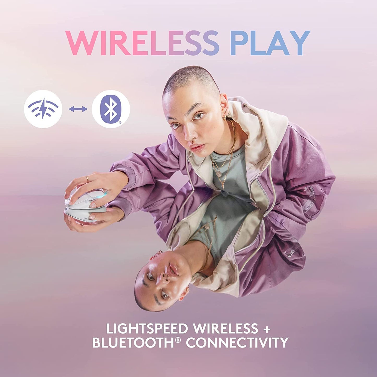 Logitech G705 Kabellose Gaming-Maus, anpassbare LIGHTSYNC RGB-Beleuchtung, Lightspeed Wireless, Bluetooth-Verbindung, leicht, PC/Mac/Laptop – Weißnebel 