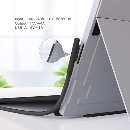Surface Book Ladegerät, AYNEFF 15V 4A 65W Surface Pro Netzteil, kompatibel mit Microsoft Surface Book, Surface Laptop, Surface Pro 9, Pro 8, Pro 7, Pro 6, Pro 4, X, Surface Go, 1,8 m DC-Kabel mit USB 5V