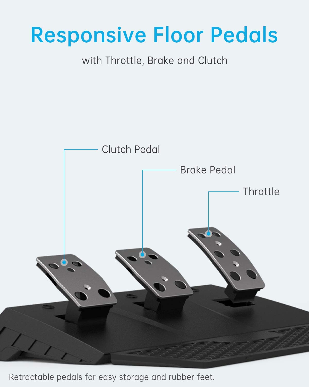 PXN V9 Gaming-Rennlenkrad mit Pedalen und Schalthebel, 270/900 Grad Lenkrad für PC, Xbox One, Xbox Series X/S, PS4, PS3 und Switch 