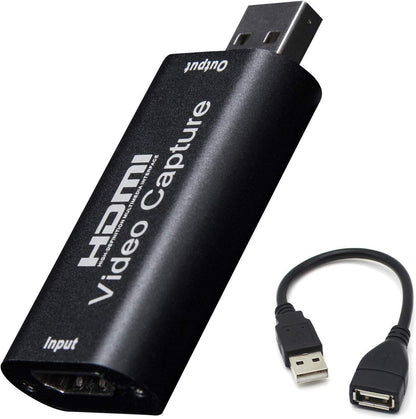 BlueAVS HDMI-zu-USB-Videoaufnahmekarte 1080P für Live-Video-Streaming und Aufnahmen über DSLR-Camcorder und Action-Cam (Schwarz) 