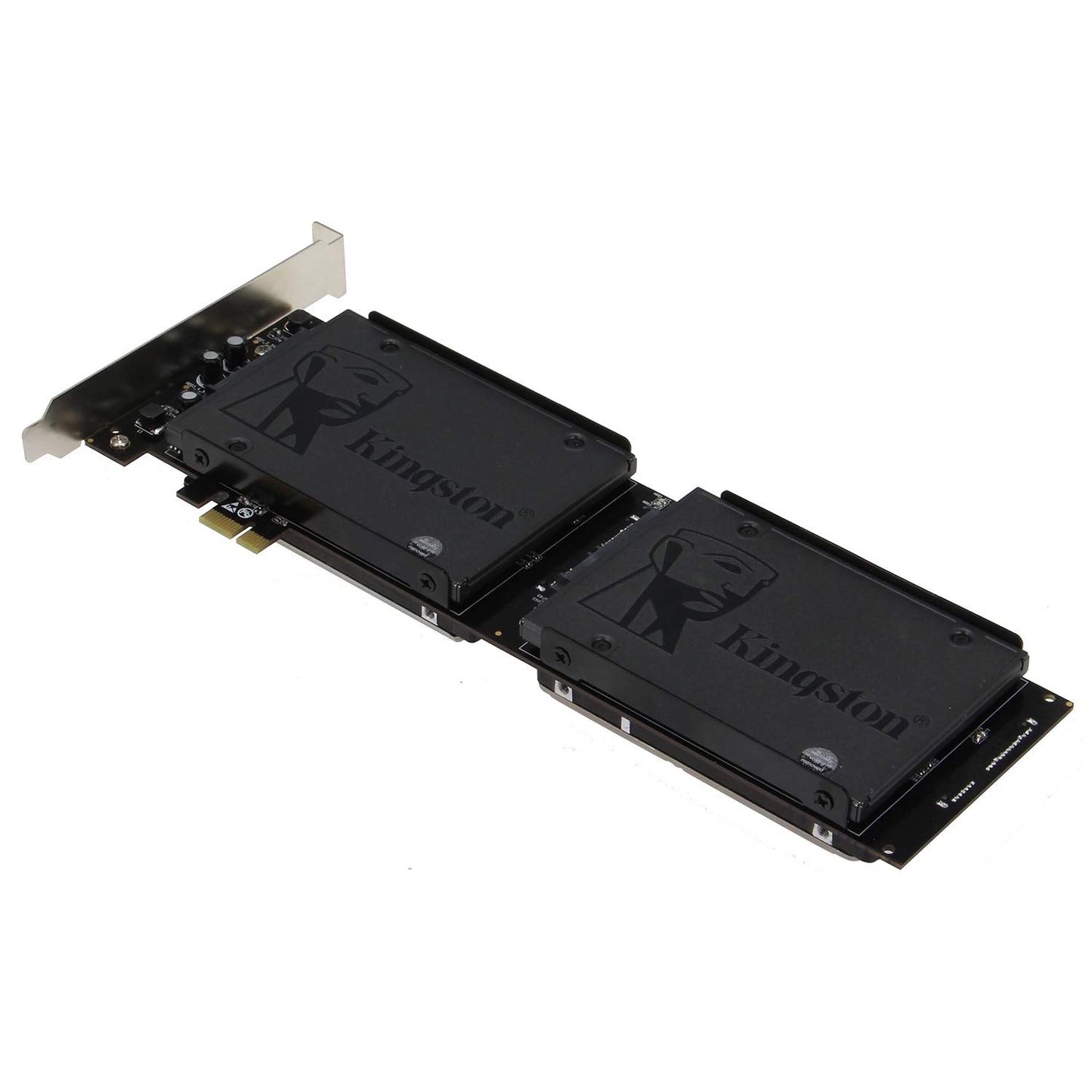 Sedna - PCI Express Quad 2,5 Zoll SATA SSD-Controllerkarte (mit integrierter Stromversorgung, kein SATA-Stromanschluss erforderlich) (SSD/HDD nicht enthalten)