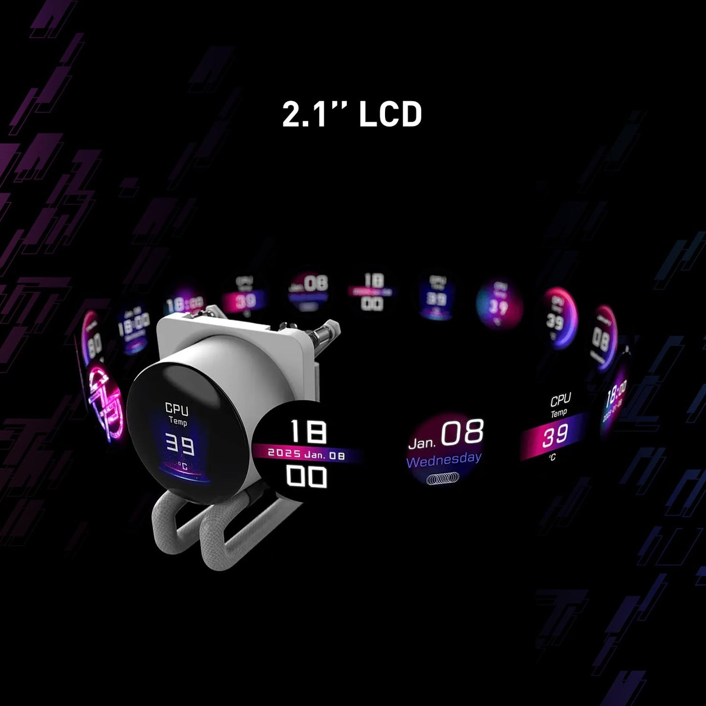 MSI MPG CORELIQUID P13 360 Weiß – AIO ARGB CPU-Flüssigkeitskühler – 360-mm-Radiator – LGA 1851/AM5-kompatibel – 2,1"-IPS-LCD-Bildschirm – Drei 120-mm-ARGB-PWM-Lüfter – Uni-Bracket – Weiß