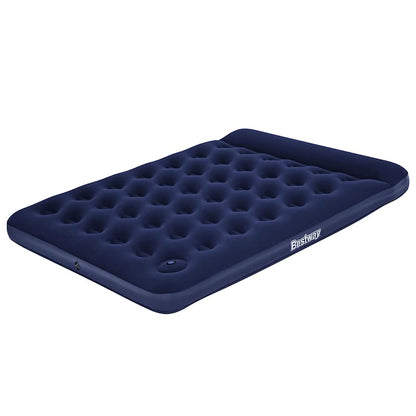 Bestway Luftmatratze Aufblasbar Beflockt mit Fußpumpe 203x152x28 cm