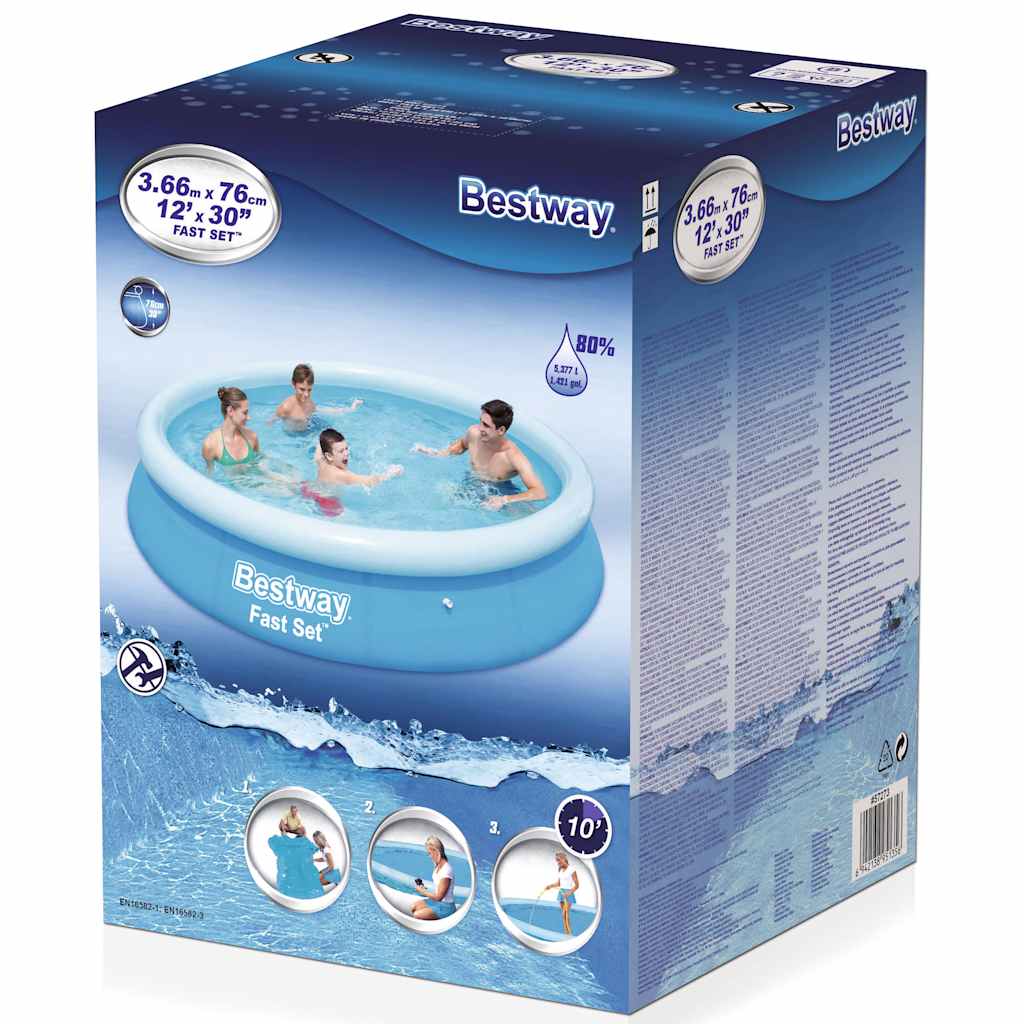 Bestway Fast Set Aufblasbarer Swimmingpool Rund 366x76 cm 57273
