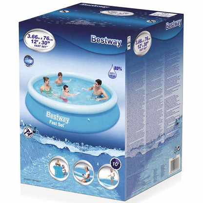 Bestway Fast Set Aufblasbarer Swimmingpool Rund 366x76 cm 57273
