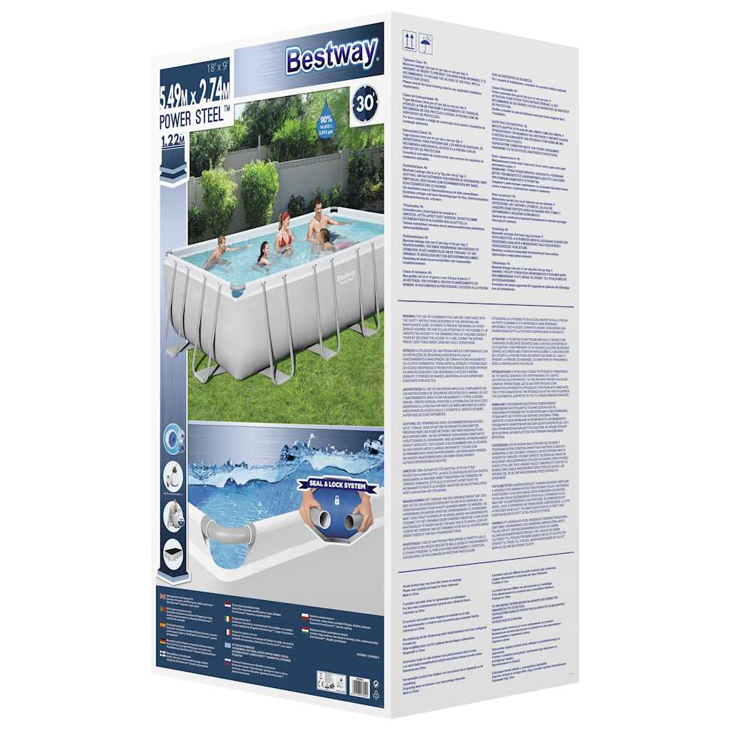 Bestway Power Steel Ensemble de piscine rectangulaire 549x274x122 cm