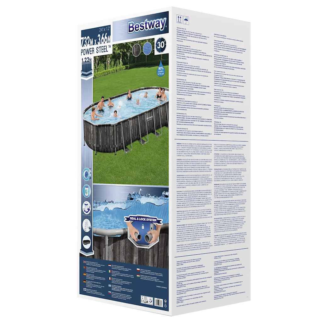 Bestway Swimmingpool-Set Oval 7,32x3,66x1,22 m