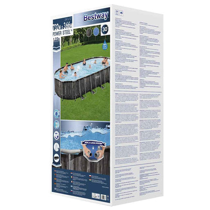 Bestway Swimmingpool-Set Oval 7,32x3,66x1,22 m