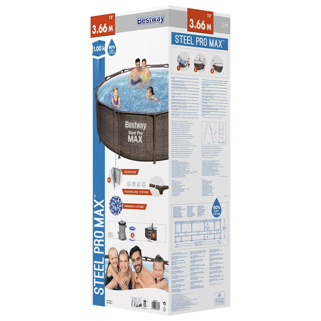 Piscine hors-sol Bestway Steel Pro MAX Deluxe Series Ronde 366x100 cm