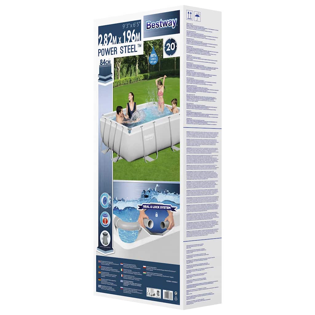Power Steel Swimmingpool-Set Rechteckig 282x196x84 cm