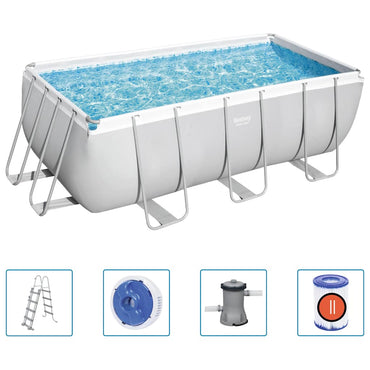 Bestway Power Steel Swimmingpool-Set Rechteckig 412x201x122 cm