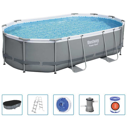 Piscine hors sol Bestway Power Steel avec cadre en acier 488x305x107 cm