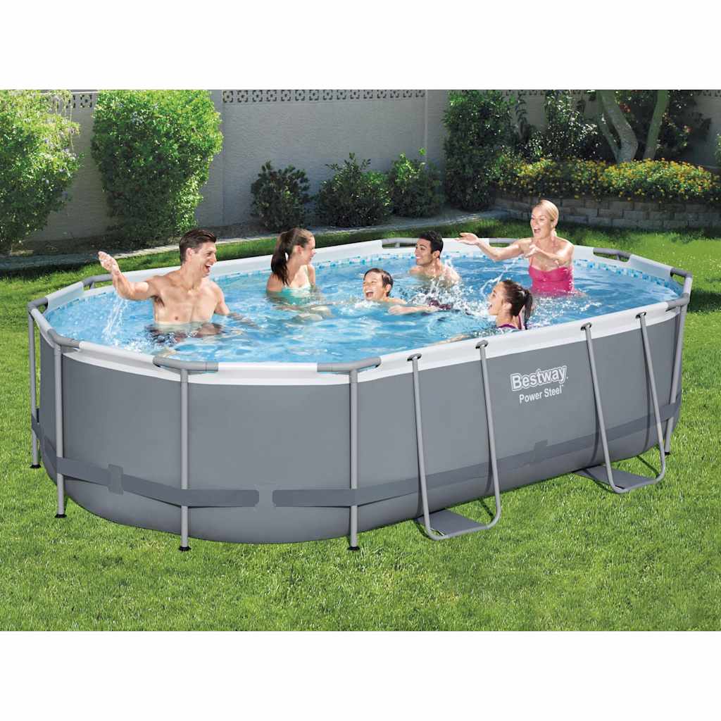 Piscine hors sol Bestway Power Steel avec cadre en acier 488x305x107 cm