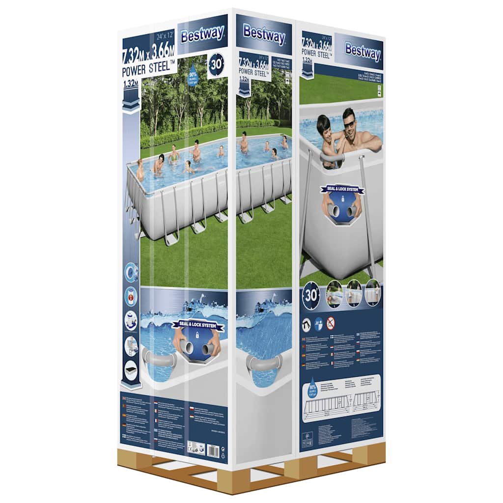 Kit piscine rectangulaire Bestway Power Steel 732x366x132 cm