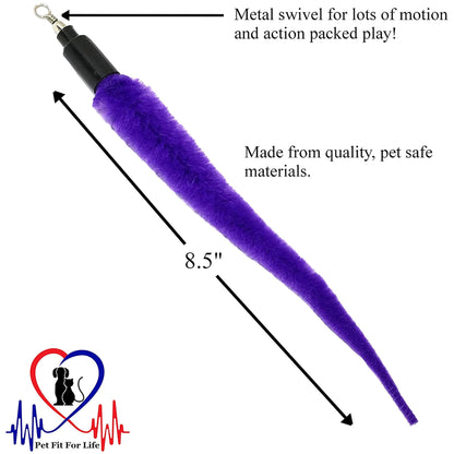 Pet Fit For Life Katzenangel-Spielzeug: 5-teiliger Wurm-Spiel- und Trainingsstab – Robustes Spielzeug für Katzen – Interaktiver Spielspaß für die Fitness Ihrer Katze