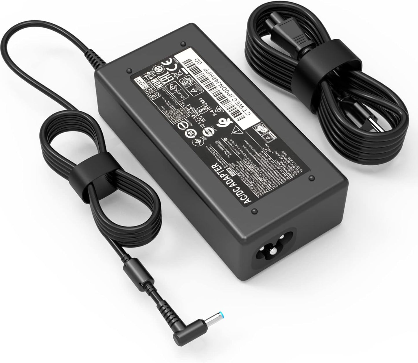 65W AC Charger Fit for HP Laptop Smart Blue Tip Power Adapter