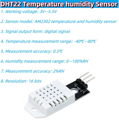MTDELE 3 Stück DHT22 Digitaler Temperatur- und Feuchtigkeitssensor AM2302 Modul ersetzt SHT11 und SHT15, kompatibel mit Arduino-Elektronik-Bastelprojekten