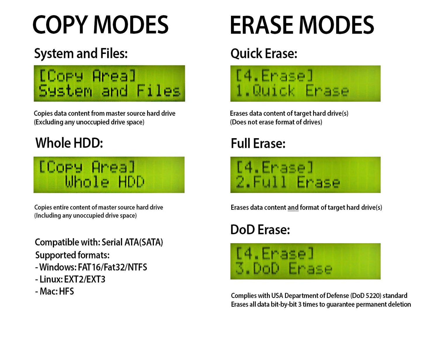 Systor 1:1 HDD/SSD Festplatten-Duplikator – 5,4 GB/Min. – Standalone-Kopierer und Löscher/Sanitizer für mehrere SATA 3,5-Zoll-Festplatten und 2,5-Zoll-SSDs – Kopiergeschwindigkeiten von bis zu 90 MB/Sek. (SYS101HS-DP)