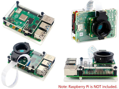 Raspberry Pi HQ Kameramodul mit Gehäuse für Raspberry Pi 4B/3B+/3B/2B/A+/Zero/W/Zero WH, 12,3 MP IMX477 Sensor, unterstützt C- und CS-Mount-Objektive, Alternative zum Raspberry Pi Kameramodul V2 (8 Artikel)
