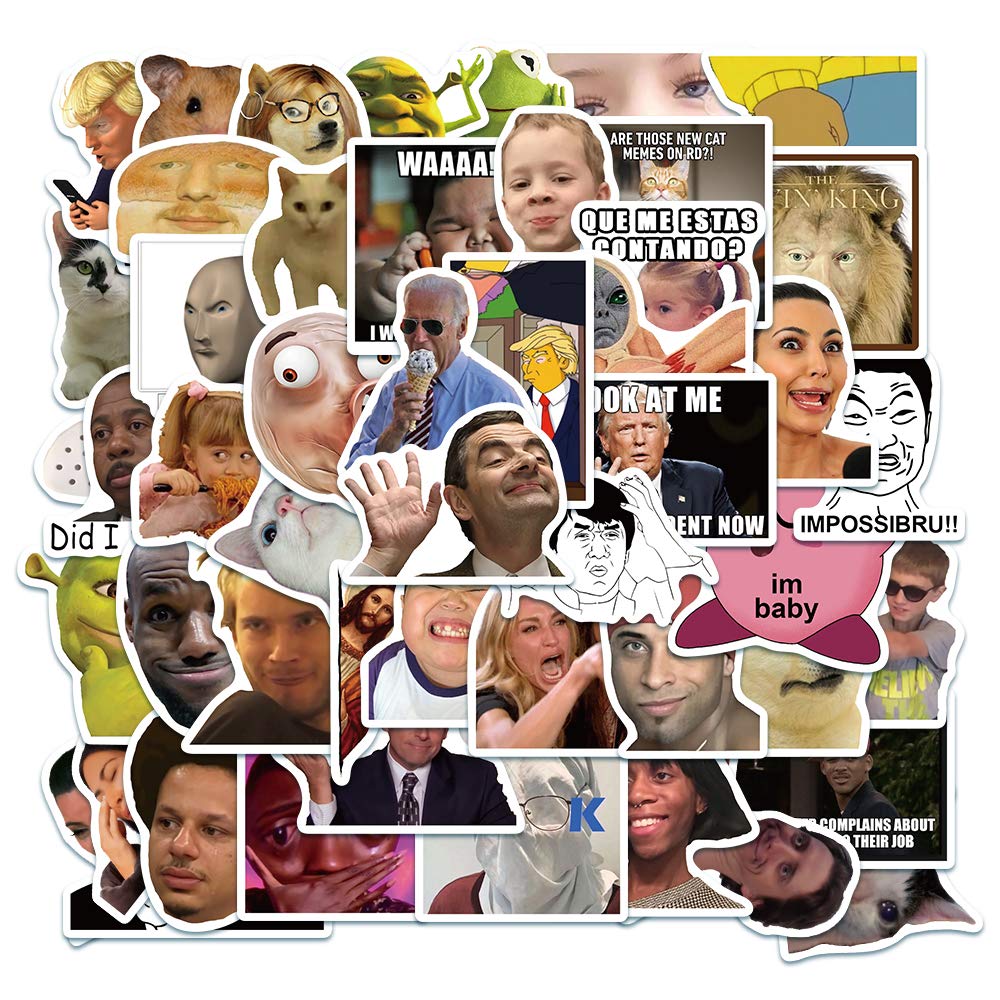 StarFashion 100pcs Funny Meme Stickers - Vinyl Waterproof Stickers for Hydro Flask, Laptop, Skateboard, Water Bottles, Computer, Phone