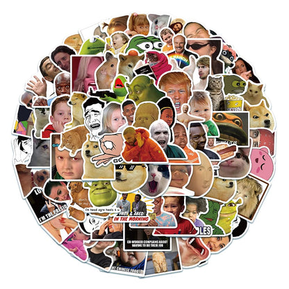 StarFashion 100pcs Funny Meme Stickers - Vinyl Waterproof Stickers for Hydro Flask, Laptop, Skateboard, Water Bottles, Computer, Phone