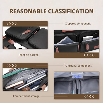 MOLNIA 3-in-1-Laptoptasche für Herren, 17,3-Zoll-Arbeitstasche für Herren, Laptop-Rucksack, Aktentasche, Umhängetasche, Computertasche für Laptops für Damen und Herren, Schwarz 