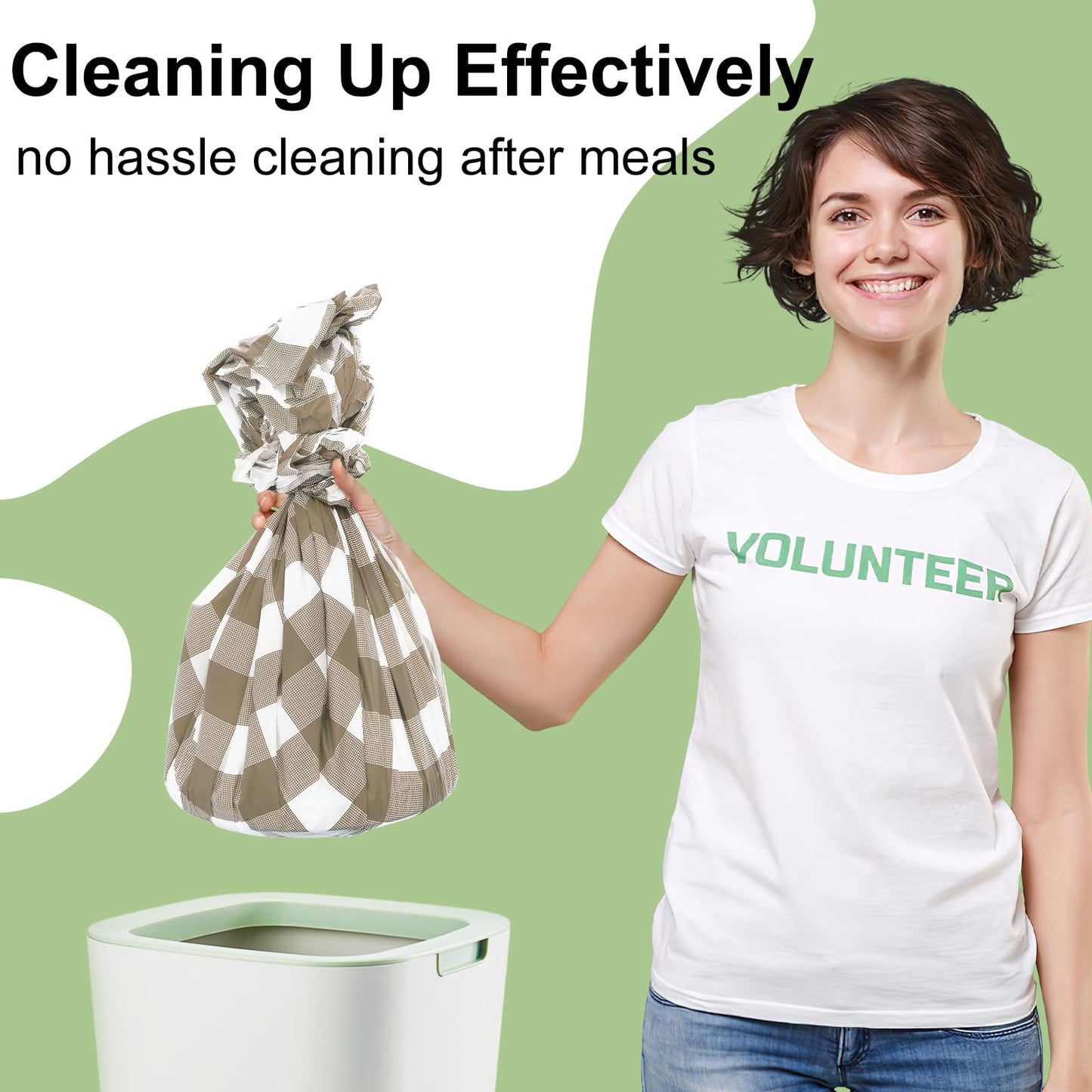 Misaya 3er-Pack Buffalo Einweg-Tischdecken, 137 x 274 cm (54 x 108 Zoll), wasserdichte Kunststofftischdecken, rechteckige, weiß-khaki karierte Tischdecken für Picknick, Geburtstag und Party