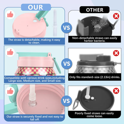 Dosendeckel mit Strohhalm, 4er-Pack, wiederverwendbar, BPA-frei, auslaufsicher und luftdicht, einfach zu verwenden, passend für Dosen der Größen S/M/L für Limonade, Bier, Saft und Sprudelwasser.