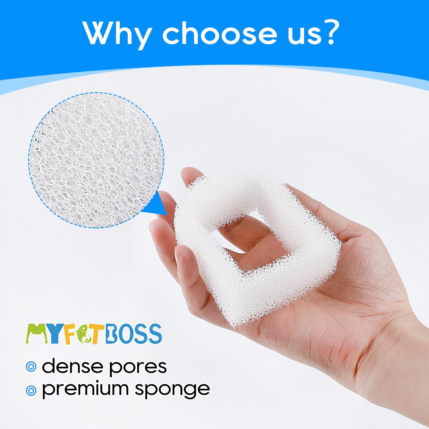 MyfatBOSS Katzenbrunnen-Ersatzfilter, Schaumstoff-Ersatzfilter für Haustierbrunnen, kompatibel mit Petsafe Drinkwell Haustierbrunnenfiltern für Drinkwell Edelstahl 360 Wasserbrunnen, 12 Stück