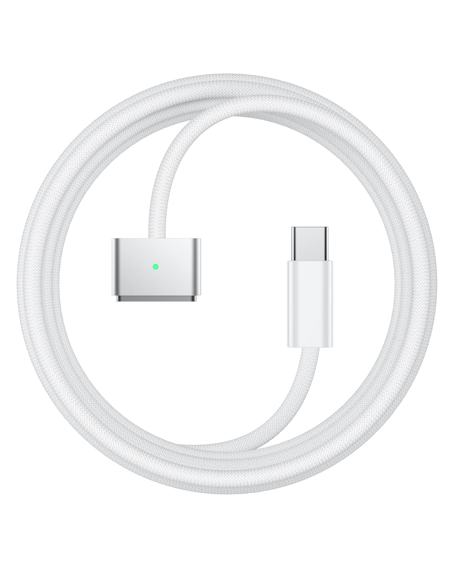 Stouchi USB-C auf Magnetkabel 3 (2 m), 140 W Schnellladefunktion für MacBook Air (15"/13" M4 2025, M3 2024, M2 2023, M2 2022), Pro (16"/14" 2024/2023/2021) – Weiß