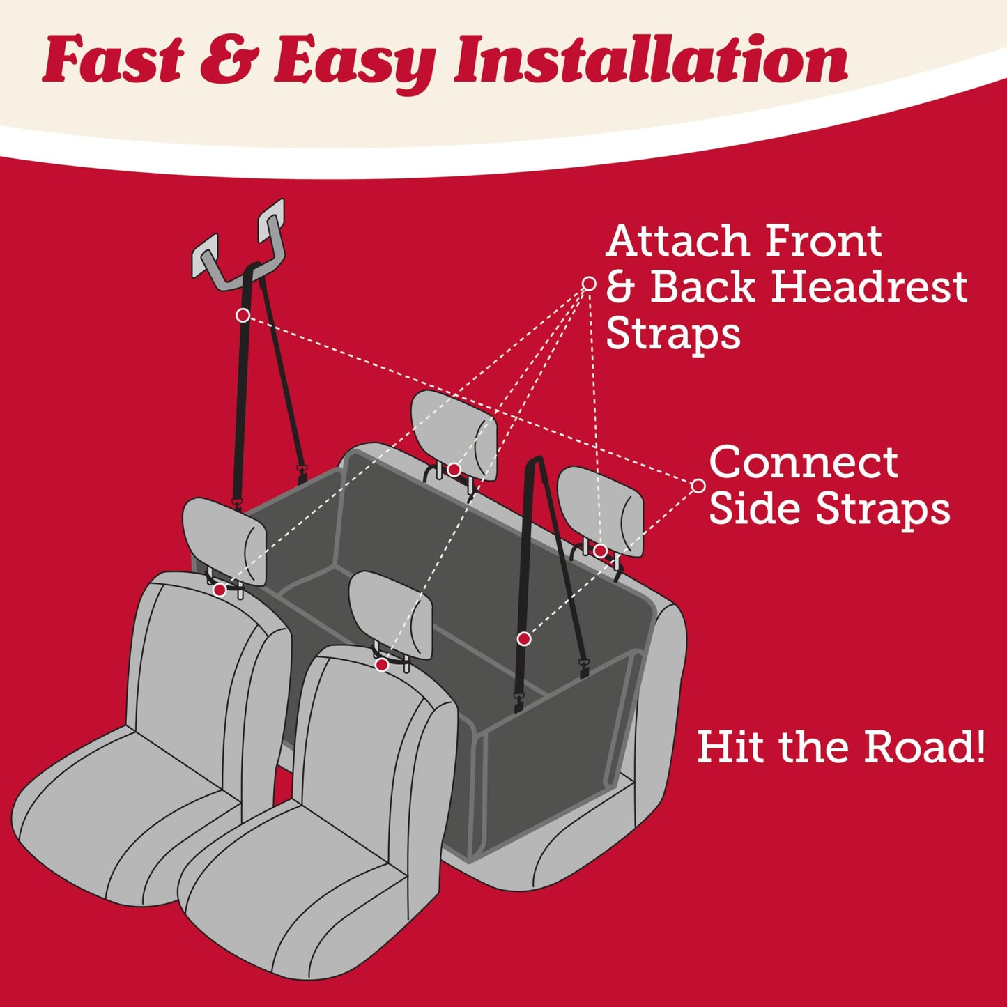Lusso Gear Autositzbezug für Hunde – Wasserdichter, rutschfester Rücksitzschutz – Rücksitzbezug für Hunde – Universell passend für Limousinen, LKWs und SUVs – Kratzfester Rücksitzbezug – Maschinenwaschbar 
