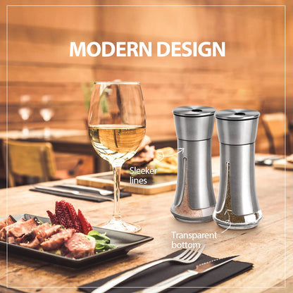 Salz- und Pfefferstreuer von Aelga – Salzstreuer mit verstellbaren Ausgießlöchern für Himalaya-Salz und Koscher-Salz