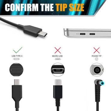 SLE-TECH Universal-Chromebook-Ladegerät USB-C 65W, kompatibel mit HP Chromebook, Lenovo Thinkpad/Yoga, Dell Chromebook 3100, Asus, Samsung, Acer, Google Series, Typ-C-Netzkabel 