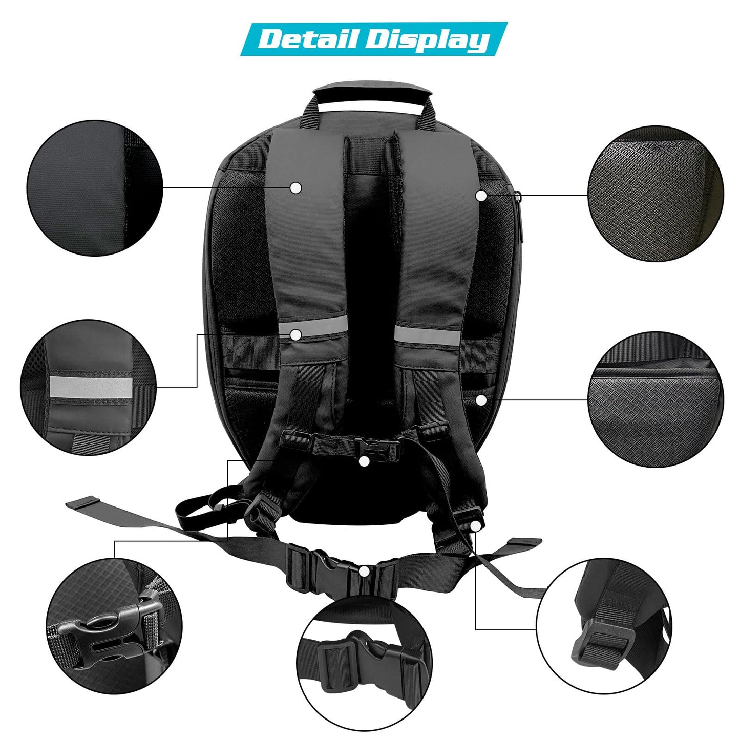 Crelander LED Knight Backpack, 19inch App Control Motorcycle Backpack with DIY Programmable Full Color Screen Waterproof Large Capacity Hard Shell Helmet Bag DIY Pixel Art Animation Laptop Daypack