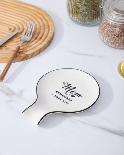 Löffelablage aus Keramik, Kochlöffelhalter für Küchenarbeitsplatte/Herd/Esstisch, modernes Landhausdekor, groß (blau) 