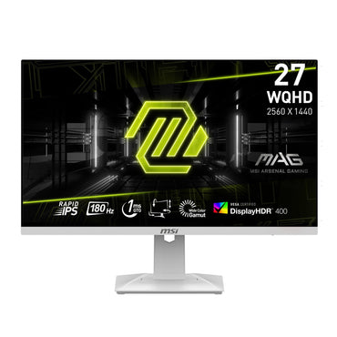MSI MAG274QRFW 27-Zoll-Computermonitor (2560 x 1440 (QHD)), 180 Hz, Adaptive Sync, HDMI, DisplayPort, VESA-kompatibel, neigbar, höhenverstellbar, Lautsprecher, 1 ms Reaktionszeit, Schwarz
