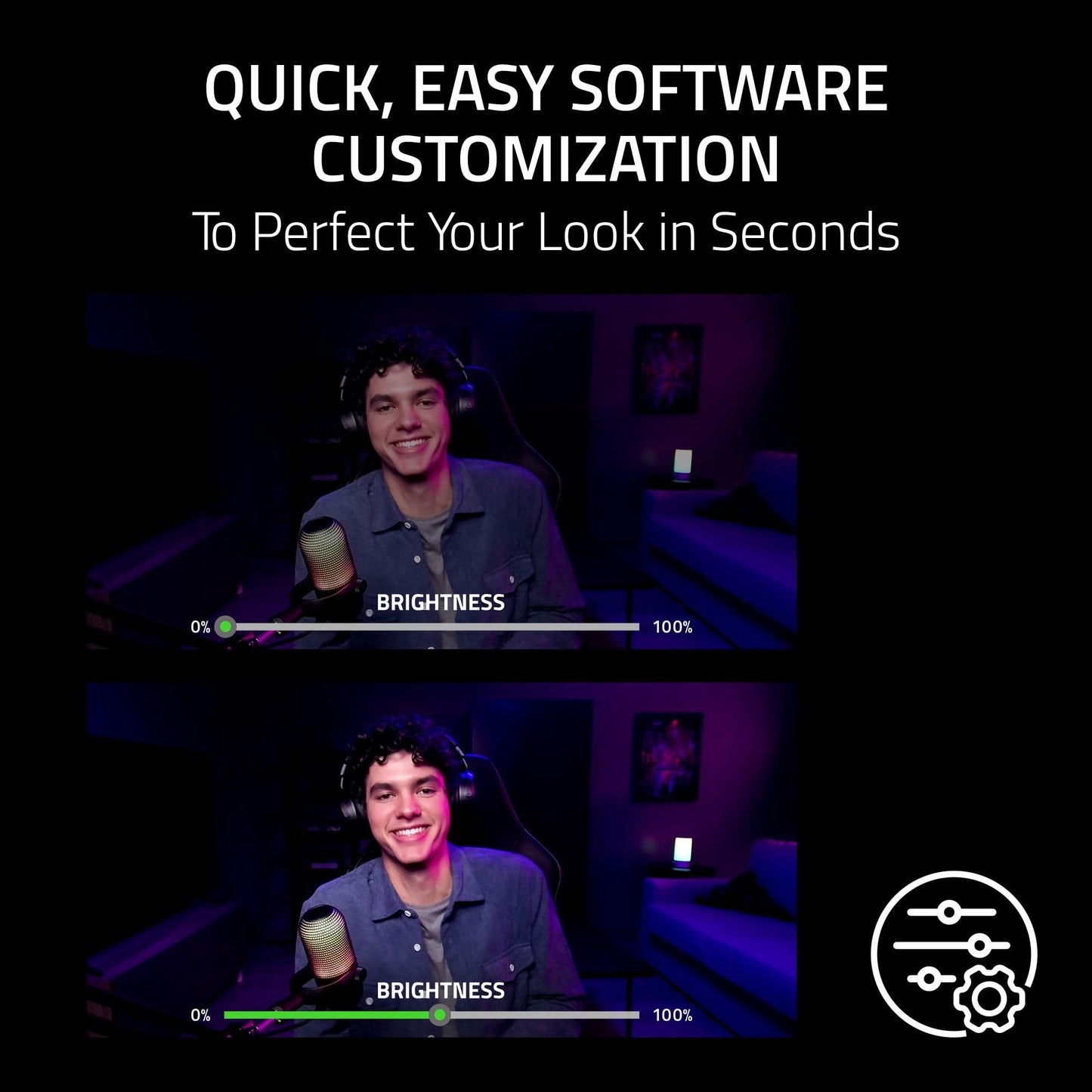 Razer Kiyo V2 X Streaming-Webcam: 1440p 60 FPS – Autofokus – Integriertes Mikrofon – Weitwinkelobjektiv – Integrierter Sichtschutz – Kompatibel mit OBS, XSplit, Streamlabs, Discord, Zoom und Teams – Schwarz