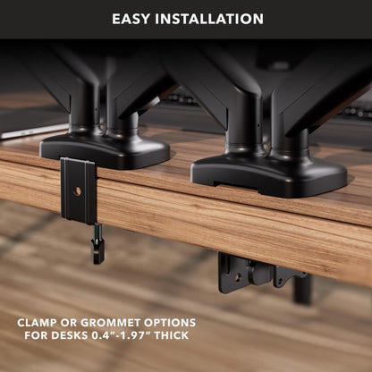 Mount-It! Doppelmonitor-Tischhalterung – Voll bewegliche Gasfederarme, geeignet für Bildschirme von 13 bis 32 Zoll, Tragkraft 8 kg pro Arm, Doppelmonitorständer, VESA-Halterung, C-Klemme und Kabeldurchführung