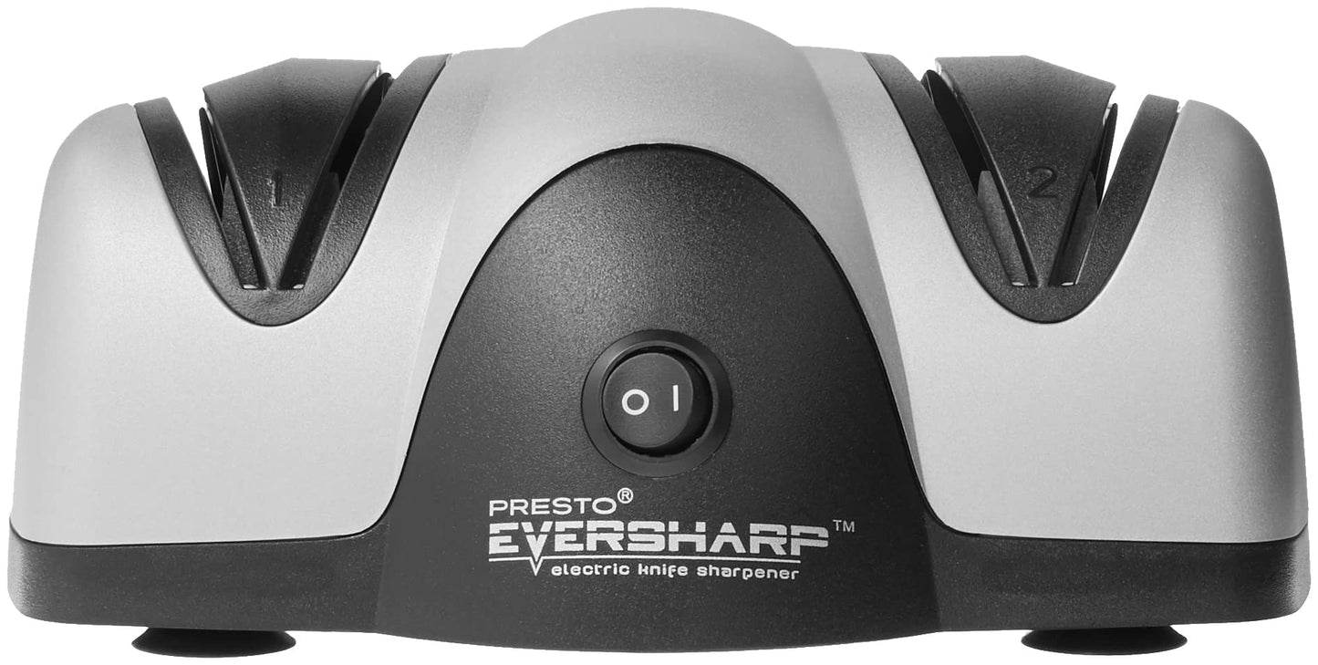 Presto 08800 EverSharp Electric Knife Sharpener, 2-Stage System, Silver/Black