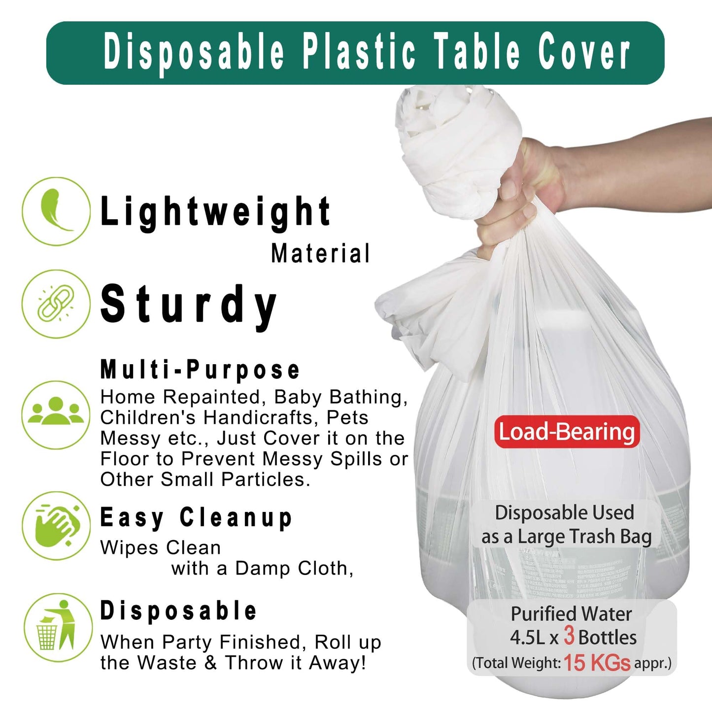 PARTY ULYJA Orangefarbene Plastiktischdecken, 2er-Pack, Einweg-Tischdecken, 54 x 108 Zoll, PEVA, Herbstfarben, für Grillpartys, Picknicks, Geburtstage, Hochzeiten, rechteckige Tische (8 Fuß). 